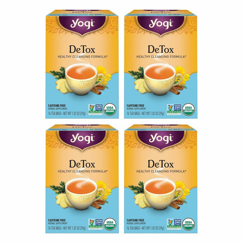 Yogi Tea DeTox Tea - 16 Tea Bags per Pack (4 Packs)