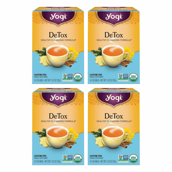 Yogi Tea DeTox Tea - 16 Tea Bags per Pack (4 Packs)