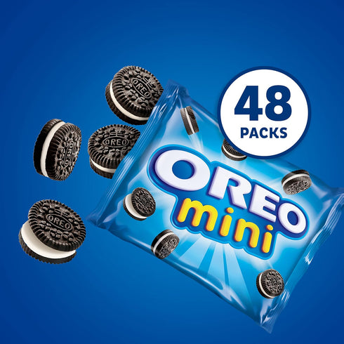 48 Packs (4 OREO Mini Chocolate Sandwich Cookies, Snack Boxes)