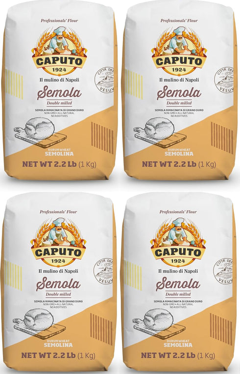 Antimo Caputo Semolina Flour 2.2 LB Bag (Pack of 4) - Semola di Grano