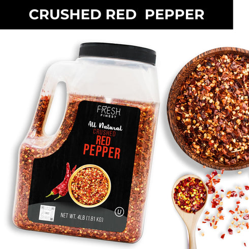 4LB Commercial 4 LB Fresh Finest Bulk Crushed Red Pepper Spices and Home Cooking - Chili Pepper Flakes, Red Peppers