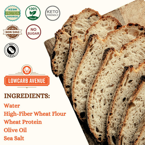 3g 6g 4 (2 Pack (20oz), Dr. B's Frankie New York Style Sourdough Bread | Net Carbs & Protein | Low Calorie, Vegan