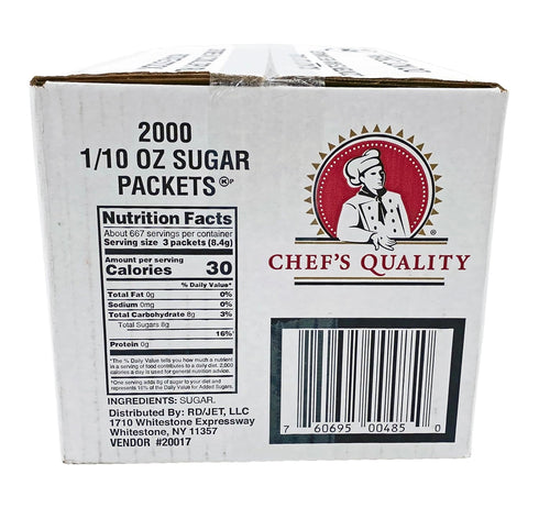Chef's Quality 2000 Packets : Sugar
