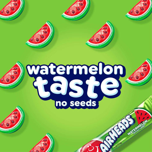 Pack, 36 Count Airheads Full-Size Candy Bars, Taffy Candy Individually Wrapped Bulk Candy, Watermelon Flavor