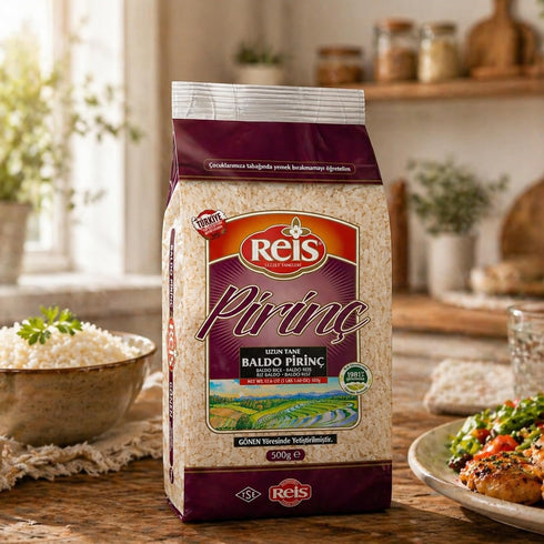 Arroz, 1.1 Lbs (500g) Reis Baldo Rice, Long Grain White Rice, Natural Cereal Bag for Pilafs & Meals, Healthy Pantry