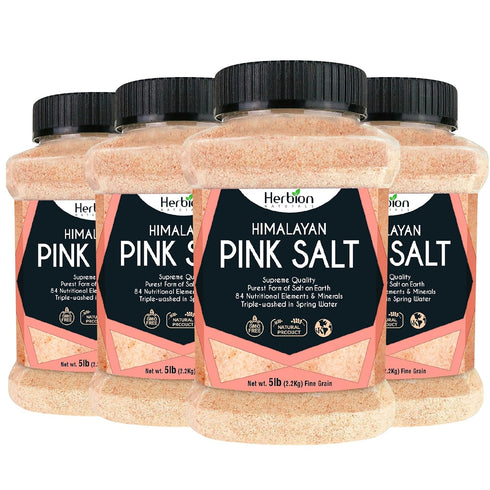 Herbion Naturals Himalayan Pink Salt Jar Fine Grain, GMO Free, Supreme Quality