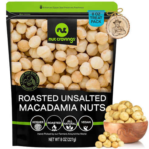 NUT CRAVINGS - Roasted Macadamia Nuts - No Shell, (8oz - 1