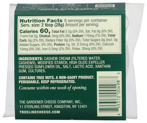 Treeline Mozzarella, 8 OZ Non-Dairy Cashew