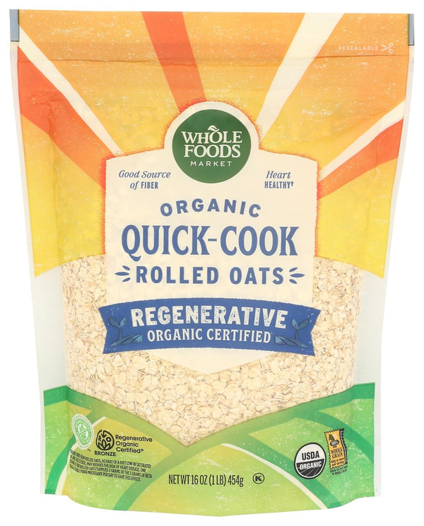 Whole Foods Market, Organic Quick Cook Rolled Oats, 16 Ounce
