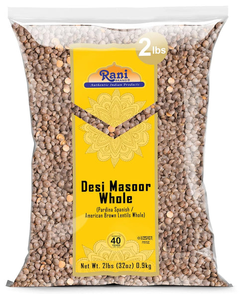 Rani Desi Masoor (Masur) Whole 32oz (2lbs) 908g (aka. Pardina Spanish/American Brown
