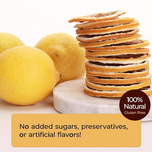 2.5 OZ (71 -2 100% Premium Dried Lemon Slices Dehydrated Lemons g) Bags - Natural Gluten Free Fruit Snacks Made in US