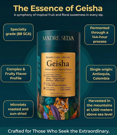 Pack 8.8oz 250g Colombian Geisha Coffee Whole Bean Medium Roast Arabica Gourmet Fresh Single Origin Premium Low Acid