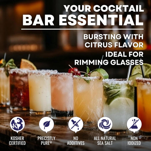 Rimmer 6 oz Margarita Lime Salt Infused with Vibrant Lime Zest Unrefined, Natural Margarita Salt for Garnishing