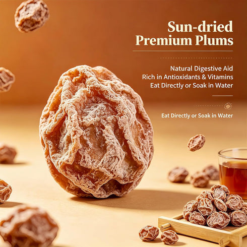 8oz (228g) Preserved Plum - Dried Plums Traditional Chinese Crack Seed Snack | Preserved Fruit with Flavor | Chewy