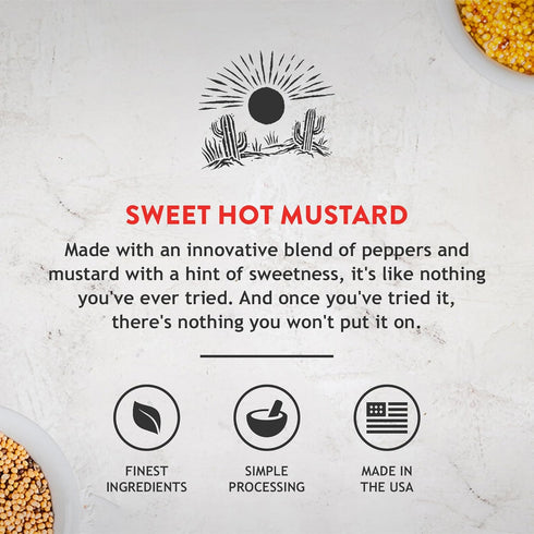 12 Oz, Pack 4 Koops' Arizona Heat Mustard Sweet and Spicy Mustard, Gluten-Free, Kosher, Made in USA, From Quality