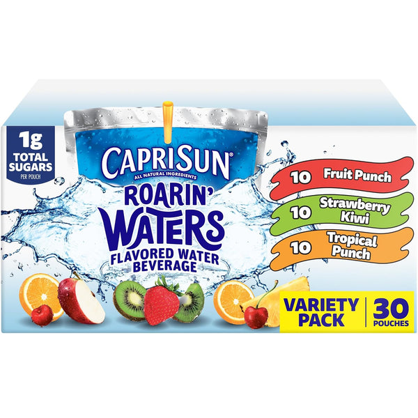 Capri Sun Roarin' Waters Flavored with Other Natural Flavor Water Beverage, 30