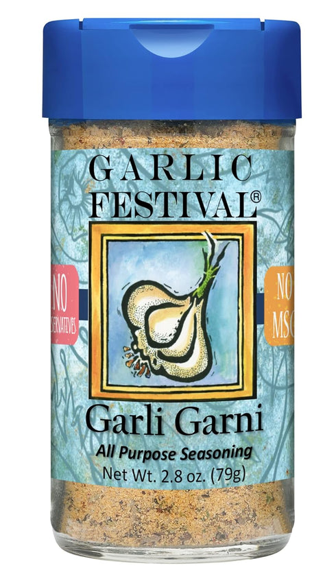Garlic Festival Foods Garli Garni All Purpose Garlic Seasoning, 2.8 oz - Flavorful Garlic Spice