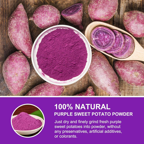 Orgnisulmte Original Purple Sweet Potato Powder, 100% Pure Natural Premium for Food Coloring, 5.64Oz