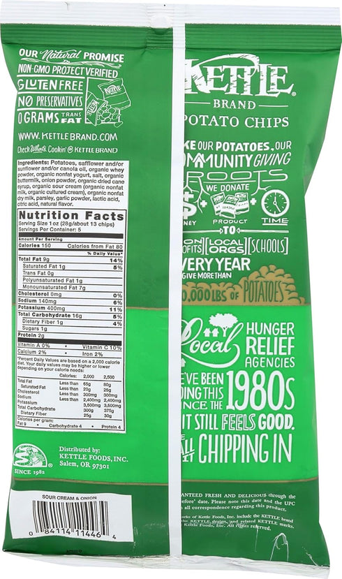 5 oz Kettle Foods Chip Potato Sour Cream & Onion