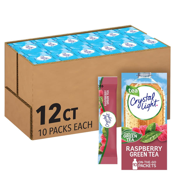 Crystal Light Raspberry Green Tea Naturally Flavored Powdered Drink Mix, 120 ct