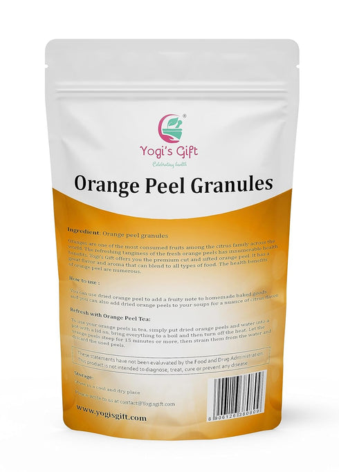 1 LB Dried Orange Peel | Rich Citrus Aroma and Flavour | Small Granules | Perfect for Tea, Cookies, Rye breads