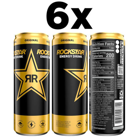 12 oz (6 Pack) Rockstar Energy Drink, Original, fl Cans