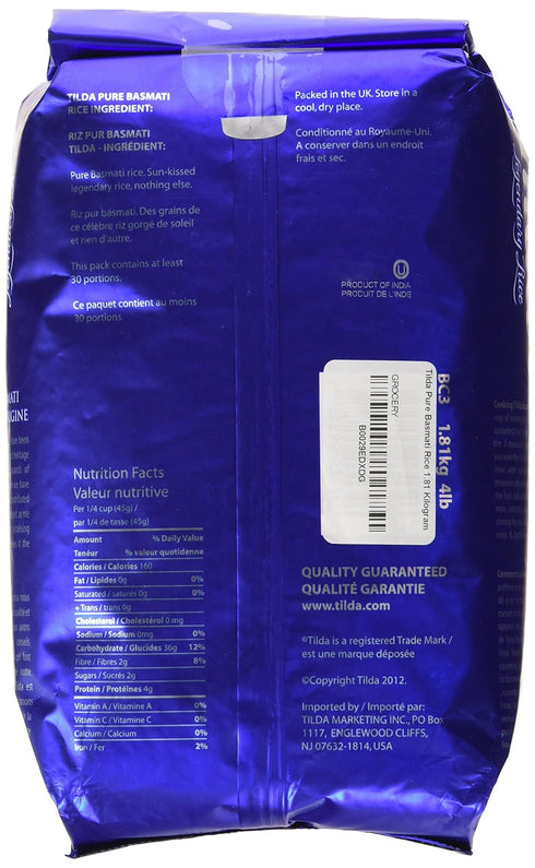 4 Tilda Legendary Rice, Pure Original Basmati, Pound