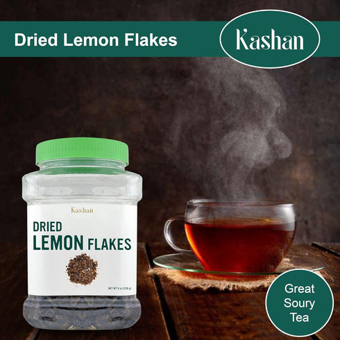 Kashan Dried Lemon Flakes, Limoo Omani, 8oz (226g) - Great for Cooking, Food & Tea Flavoring, Aromatic Seasoning