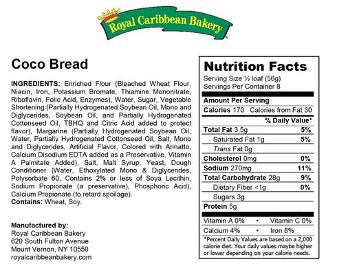 Royal Caribbean Bakery 16 Oz. (1 Pack) Jamaican Style Coco Bread