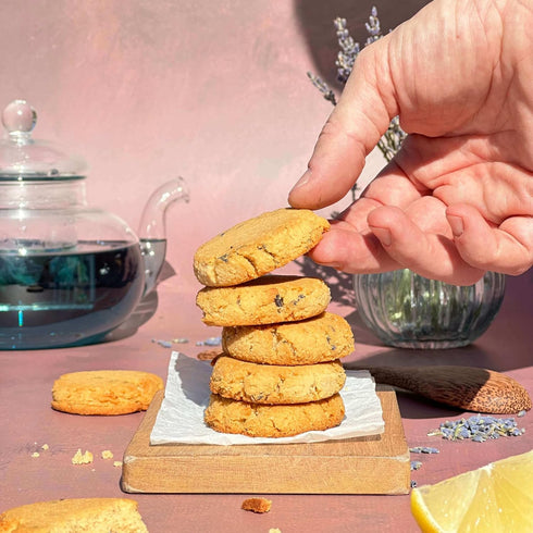 4.85OZ (Pack 1) European Lemon-Lavender Cookies, Sugar Free, Vegan, Low Carb, Dairy Free, Gluten Free, Flche Healthy