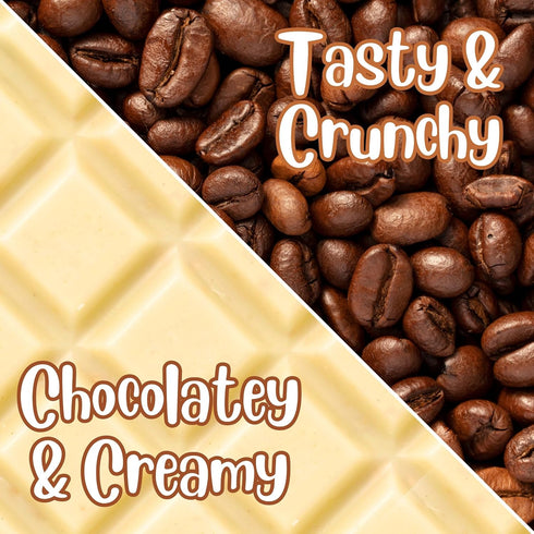 3 Lbs White Chocolate Covered Espresso Beans - by It's Delish, Bulk | Coffee Lovers Snack | Gourmet Chocolates Candy