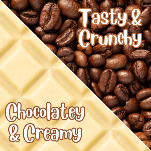1 Lb (16 Oz) White Chocolate Covered Espresso Beans - by It's Delish, Bulk | Coffee Lovers Snack | Gourmet Chocolates