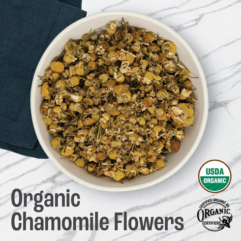 (1 J Mac Botanicals, Organic Chamomile Flowers pound), Certified USDA Organic. Whole Dried Chamomile Flower, Loose Leaf