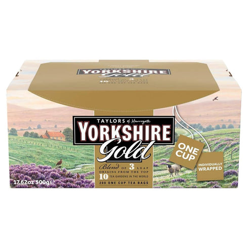 Yorkshire Tea, Gold, Individually Wrapped Bags, 200 Count (Pack of 1), Premium