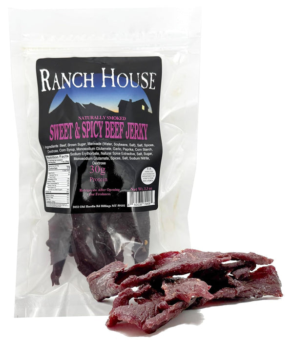 Ranch House Sausage Co. Ranch House Beef Jerky - Whole-Muscle Montana Beef Jerky Strips, High Protein
