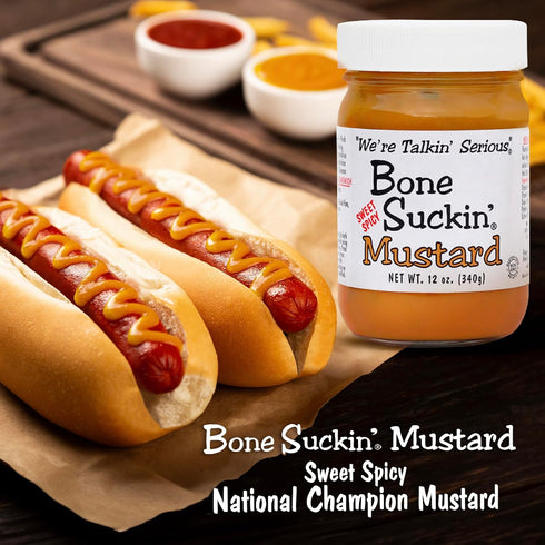 2 Pack (12 oz, Bone Suckin' Sweet Spicy Mustard, National Champion, Made in the USA, Non-GMO, Gluten-Free, Kosher