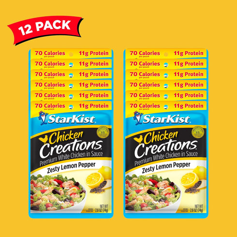 2.6 oz (Pack 12) StarKist Chicken Creation Zesty Lemon Pepper - Pouch
