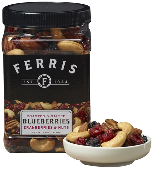 Ferris Coffee & Nut Blueberries Cranberries & Nuts Roasted & Salted Mix, 16 Ounce