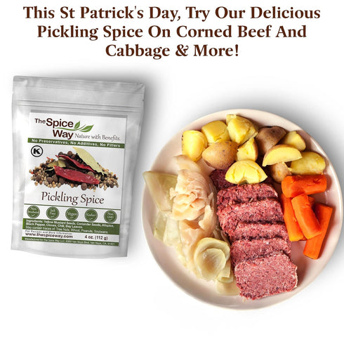 The Spice Way Pickling Spice, 4 oz seasoning made from spices for pickles, canning, corned beef, pastrami