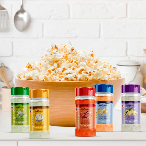 Popcorn Seasoning Variety Pack, 5 Gourmet Popcorn Flavoring Kit, 2.5 OZ