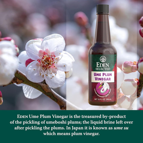 10 oz (3-Pack) Eden Ume Plum Vinegar, Traditionally Made in Japan, No Chemical Additives, Amber Glass Bottle