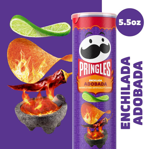 5.5oz (1 Pringles Potato Crisps, Lunch Snacks, On-the-Go Snack, Enchilada Adobada, Can Can)
