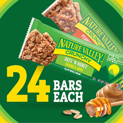 Pack, 48 35.76 oz (24 Nature Valley Crunchy Granola Bars, Variety Ct, Pouches)