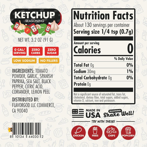 Ketchup Seasoning Mix by Flavor God - Premium All Natural & Healthy Spice Blend for Grilling Chicken, Beef, Seafood