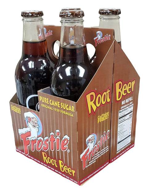 12 12) Frostie Soda ounce Glass Bottles (Root Beer