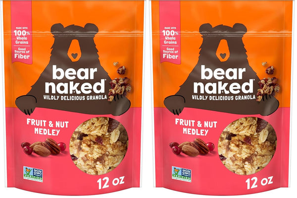 Kellogg's Bear Naked Granola Cereal, Breakfast Snacks, Fruit and Nut, 12oz Bag (1