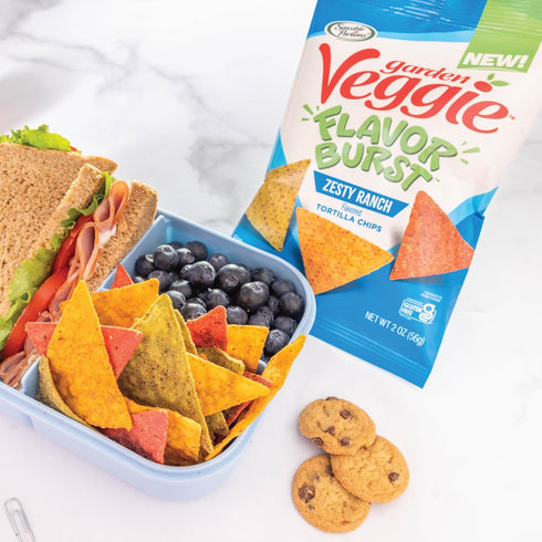 2 Oz (Pack 12) Sensible Portions Garden Veggie Flavor Burst Tortilla Chips, Ranch