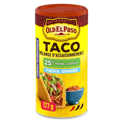 25% 177g/6.2 oz Old El Paso Less Sodium Taco Seasoning Mix, Value Size