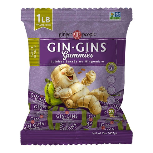 GIN GINS Sweet Ginger Gummies Natural Fresh Ginger Candy by The Ginger