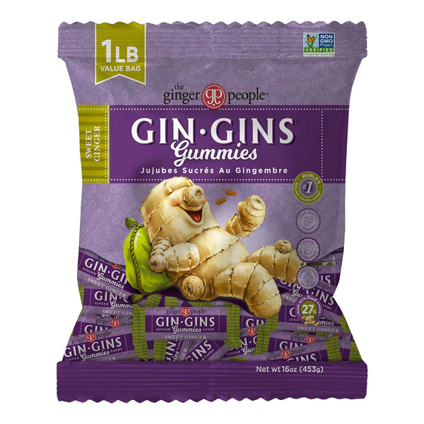 GIN GINS Sweet Ginger Gummies Natural Fresh Ginger Candy by The Ginger